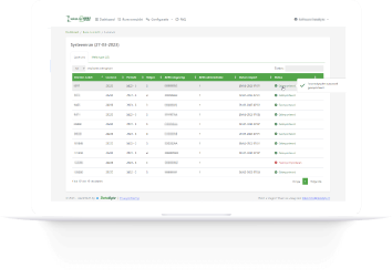 Monitor de synchronisaties van de loonjournaalposten via onze handige web-tool